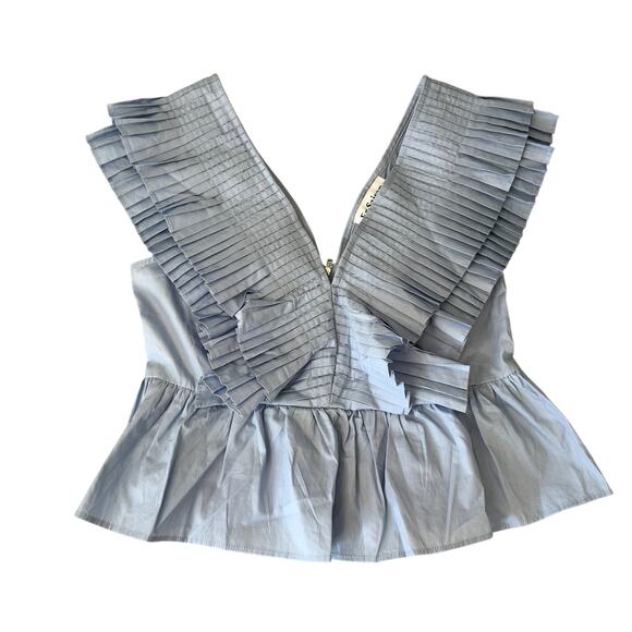 NWOT En Saison Light Blue Poplin Blouse Women's Size Medium - Picture 2 of 5